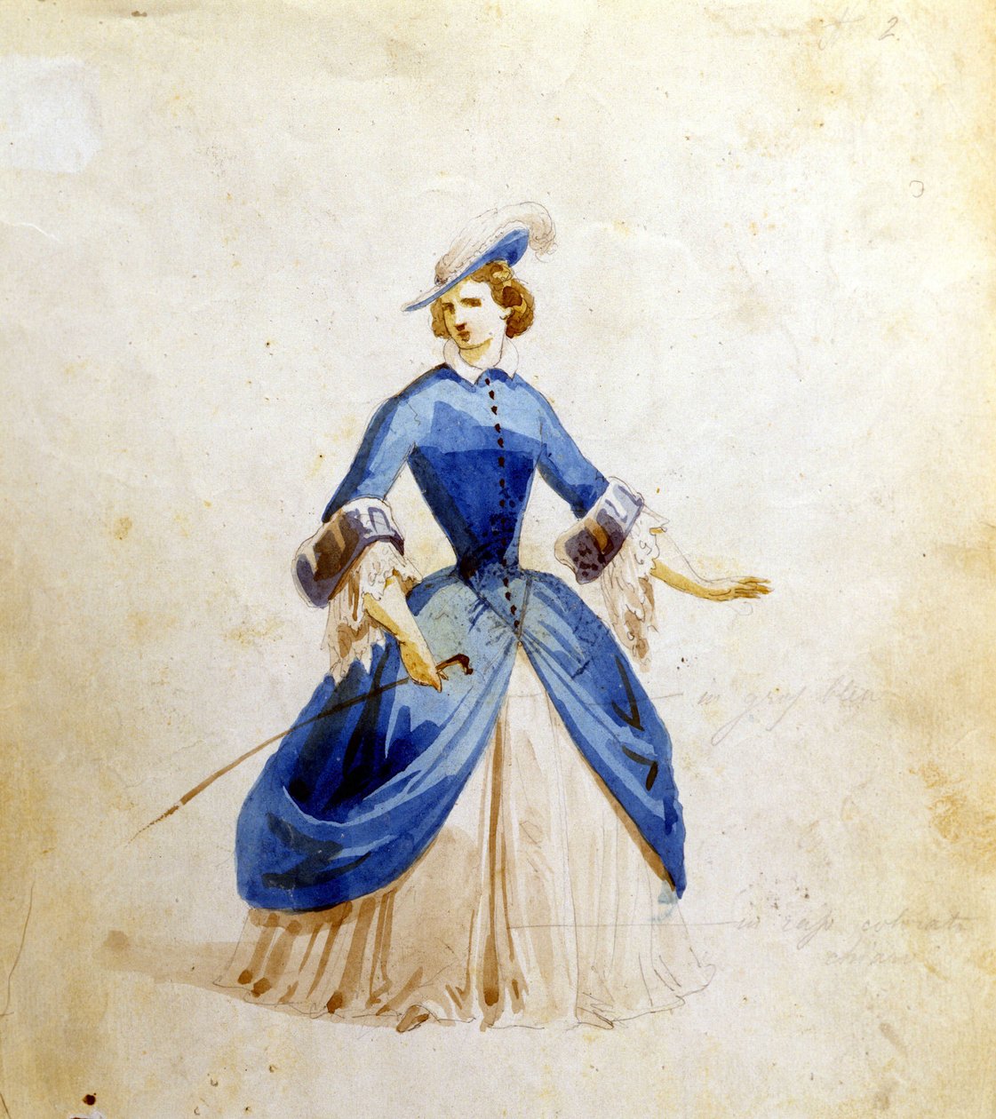 Representation av Violetta i operan "La Traviata" "av Giuseppe Verdi. 1855 av Unknown artist