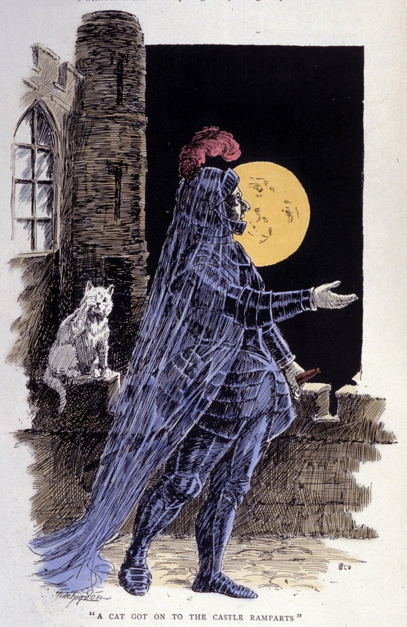 Representation av ett spöke på en fullmånenatt. Graverad 1894 av Unknown artist