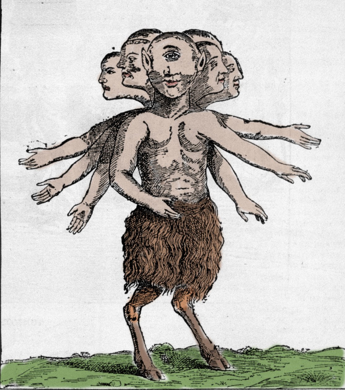 Representation av en monstruös varelse som fångades i bergskedjan Zardana i Spanien 1655. Gravyr av Unknown artist