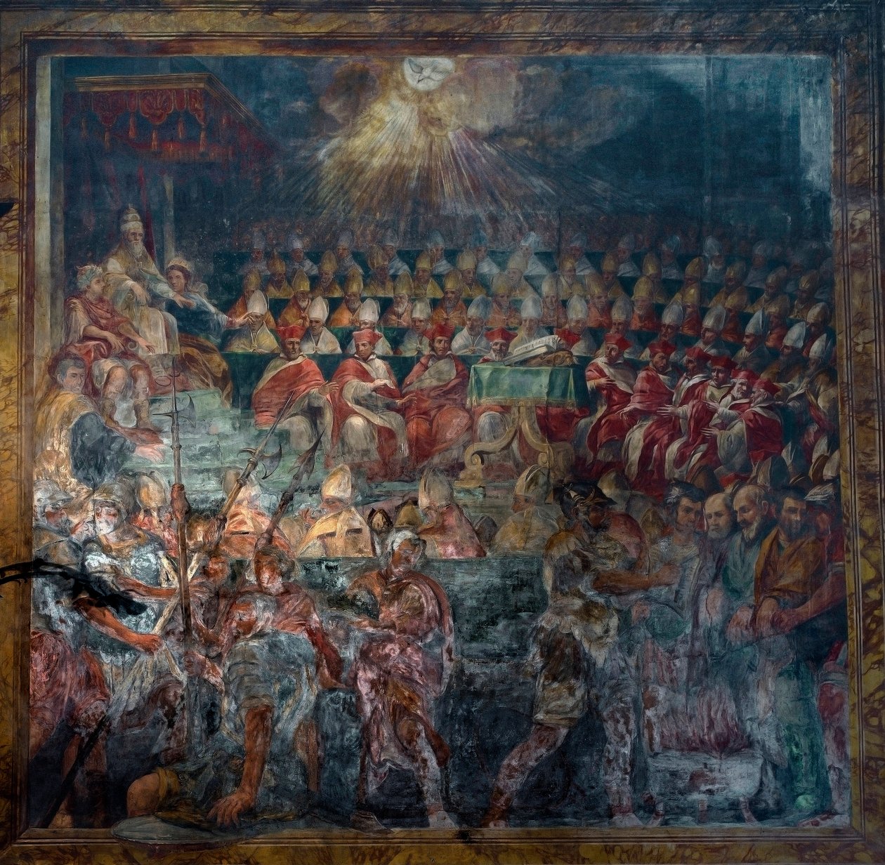 Representation av det första rådet i Nicee, det första ekumeniska rådet, år 325 av Unknown artist