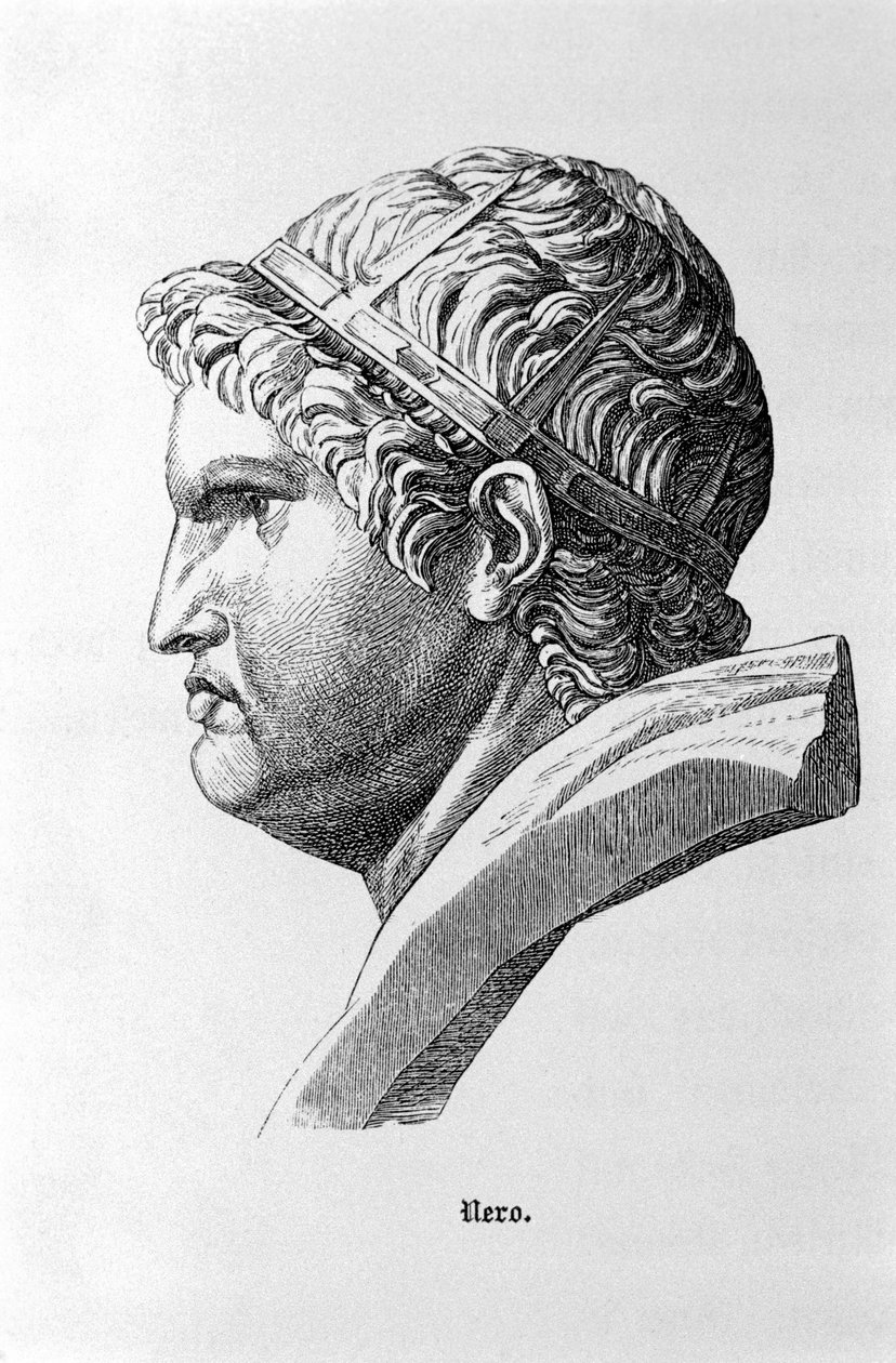 Representation av den romerske kejsaren Nero (37 - 68). av Unknown artist