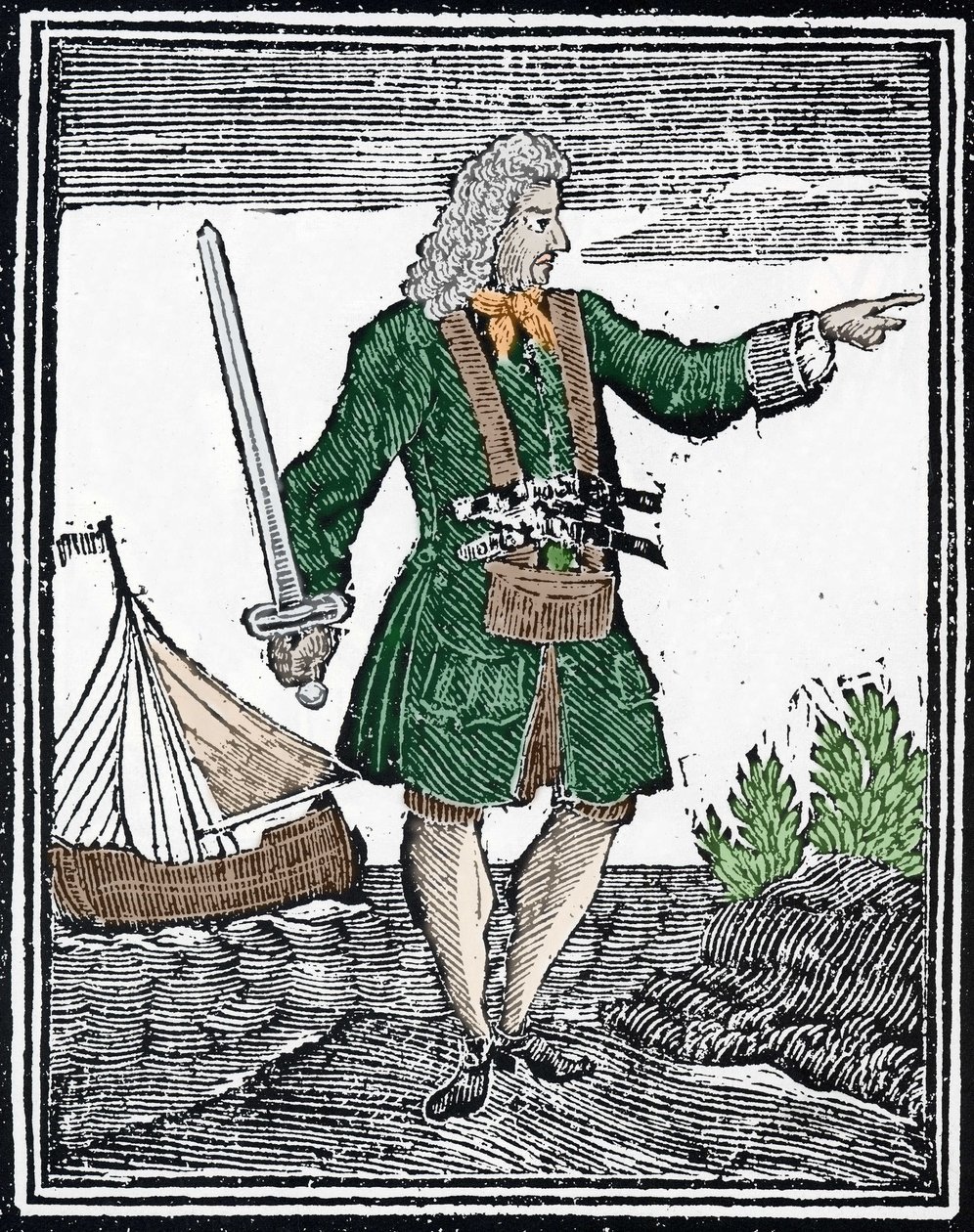 Representation av piraten Charles Vane. av Unknown artist