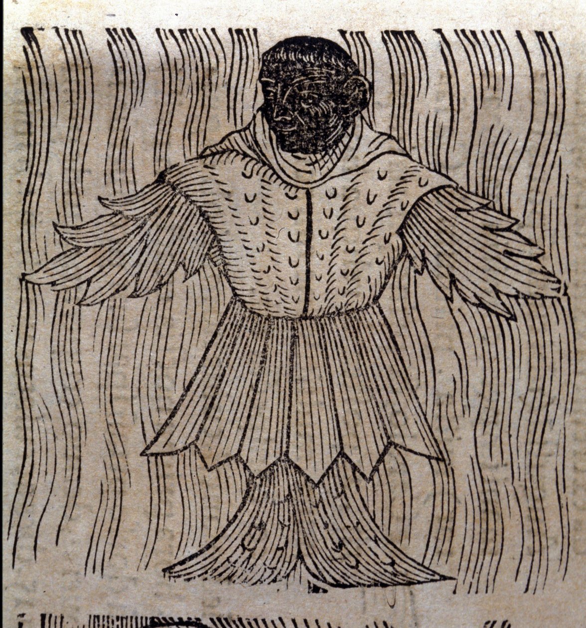 Representation av havsmunken, imaginära fiskar och marina monster. Gravyr från "Prodigiorum ac ostentorum chronicon" av Conrad Lycosthenes (Konrad Wolffhart av Unknown artist