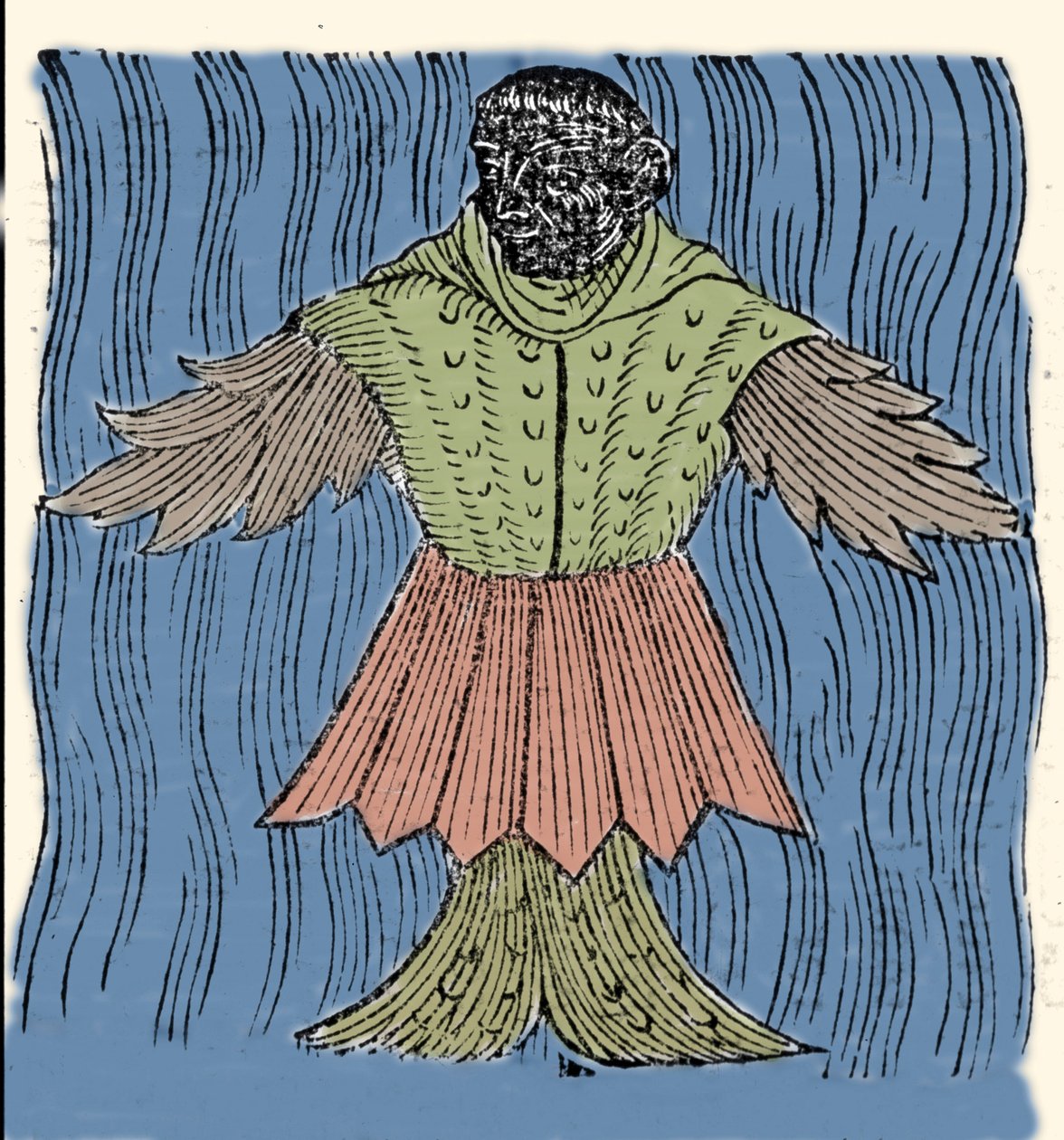 Representation av havsmunken, imaginära fiskar och marina monster. Gravyr från "Prodigiorum ac ostentorum chronicon" av Conrad Lycosthenes (Konrad Wolffhart av Unknown artist