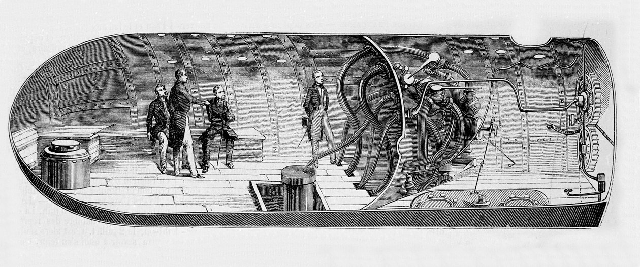 Representation av ubåten (ubåt) av Antoine Prosper Payerne (1806-1886) av Unknown artist
