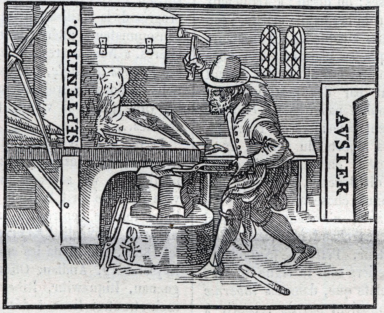 Reproduktion av gravyren av verket från 1600 "De Magnete, Magneticisque Corporibus, et de Magno Magnete Tellure"" (eller Magnetism and Magnetic Bodies, and Great Magnet of the Earth) av William Gilbert (eller William Gylberde) av Unknown artist