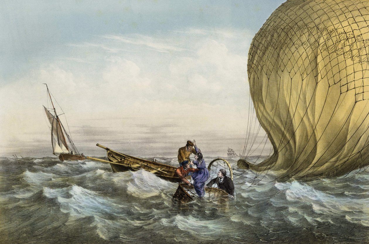 Rescue of the Habs ball, monterad av Mr och Mrs Durouf. Skeppsbrott vid Englands kust den 1 september av Unknown artist