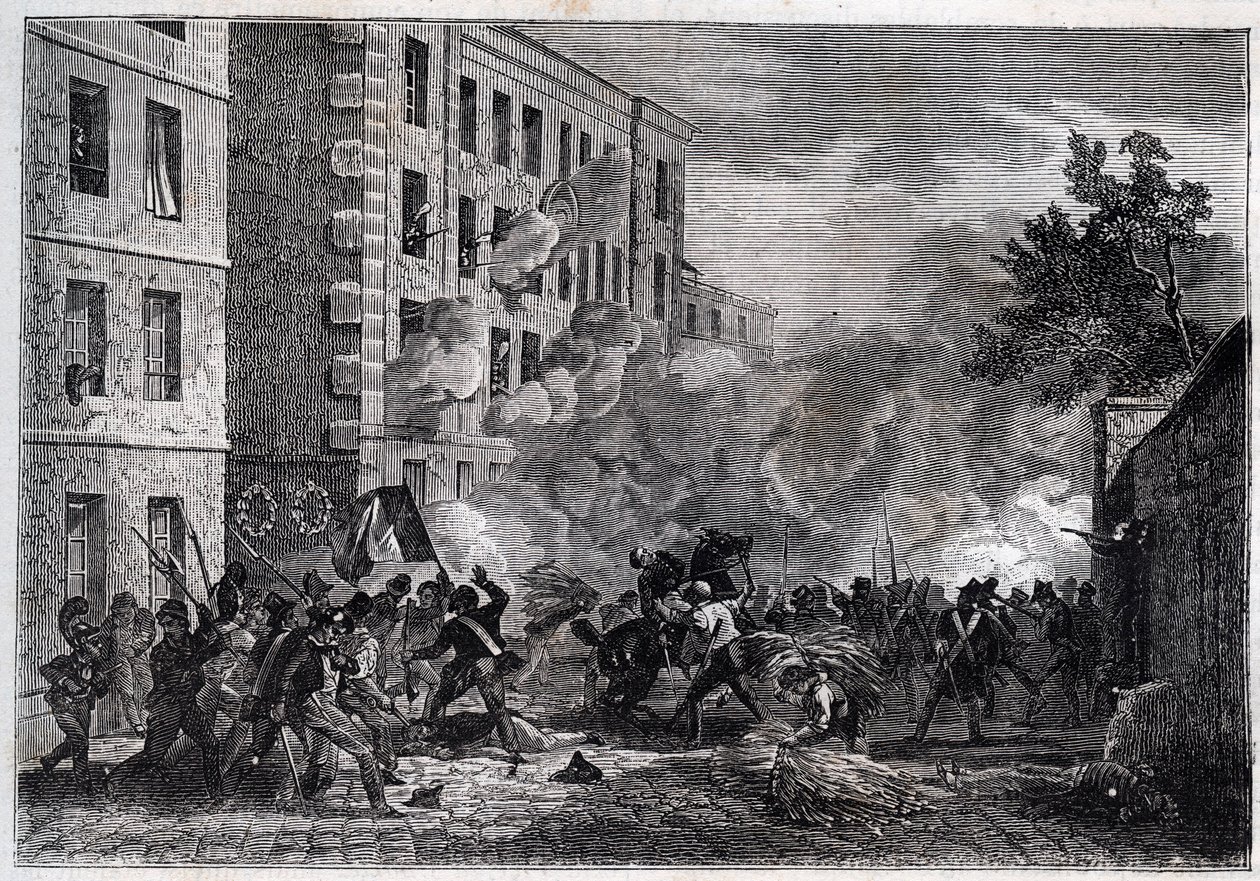 Revolution 1830 - Polytechnician Louis Vaneau (Vanneau av Unknown artist