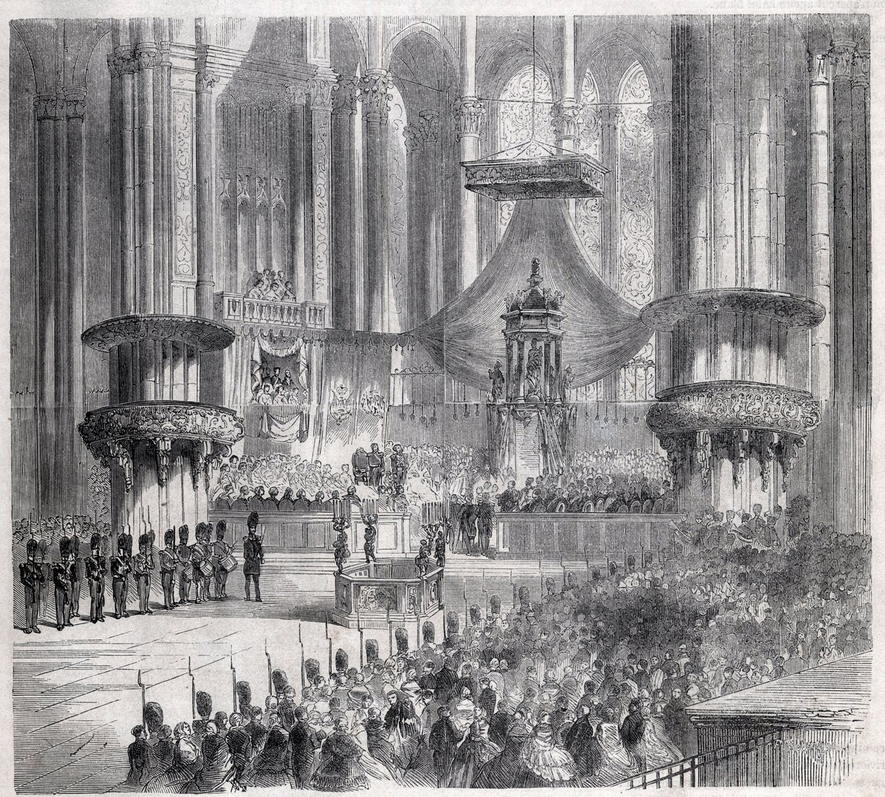 Risorgimento - Firande av Te Deum i Milanos katedral i närvaro av kungar av Italien och Frankrike av Unknown artist
