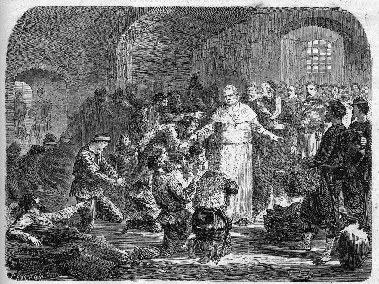 Risorgimento: Påven Pius IX (Giovanni Maria Mastai Ferretti blev Pius IX eller Pio IX av Unknown artist