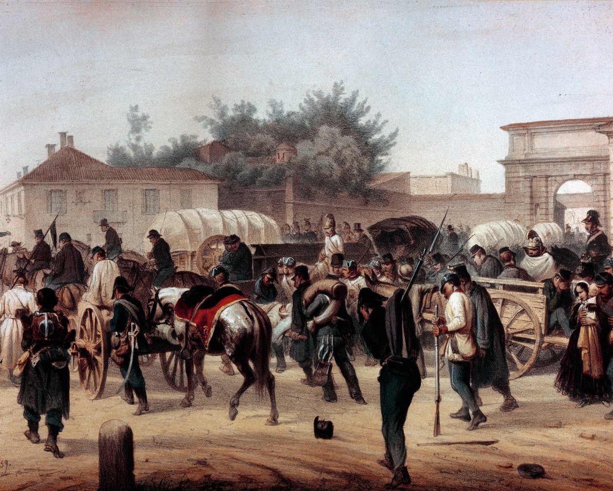 Risorgimento: The Five Days of Milan (Cinque giornate di Milano) (18-22 mars 1848): detta är ett av de första avsnitten av revolutionerna 1848 (en del av det första italienska frihetskriget) som såg uppkomsten av Milaneserna befolkningsupprorande mot av Unknown artist