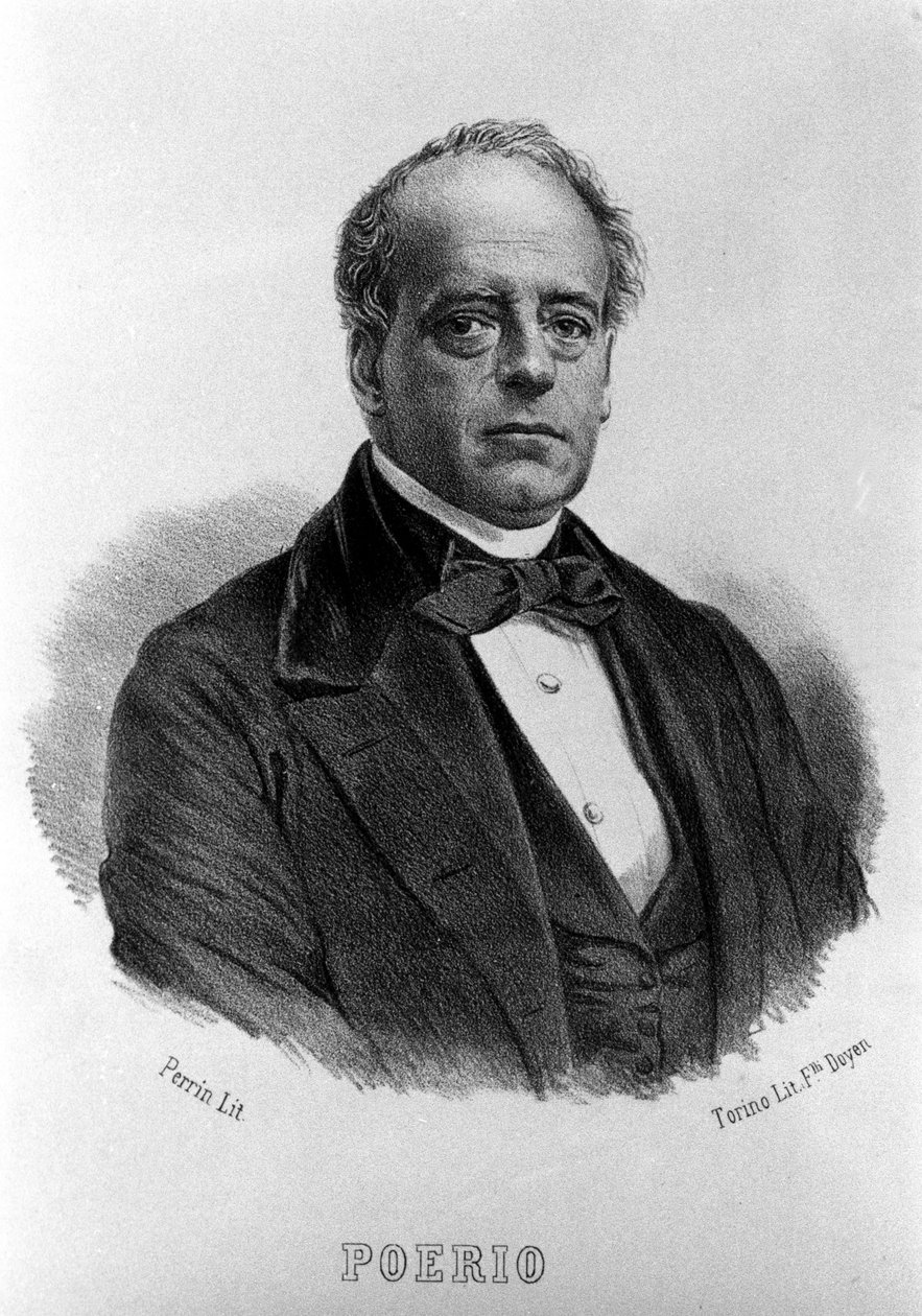 Risorgimento: porträtt av Carlo Poerio (1803-1867), italiensk revolutionär. Gravyr 1800-talet. av Unknown artist