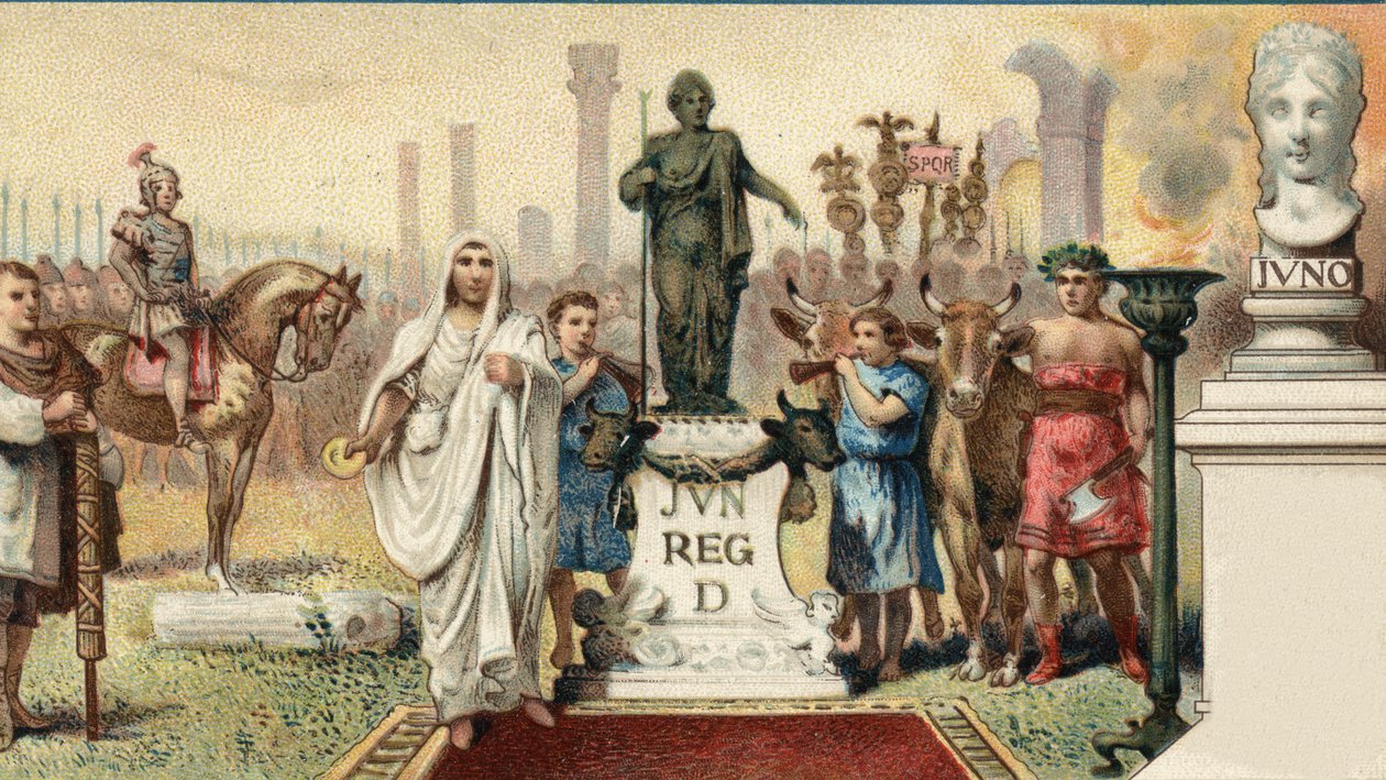 romerskt politiskt system. Tribune av pleben: Caius Sempronius Gracchus (Gaius (Caius) Sempronius Gracco) (154-122 f.Kr.), en romersk statsman (med smeknamnet "The Gracques" med sin bror) skapade en ny stad (Junonia) i Kartago för kolonin. Kromolitografi a av Unknown artist