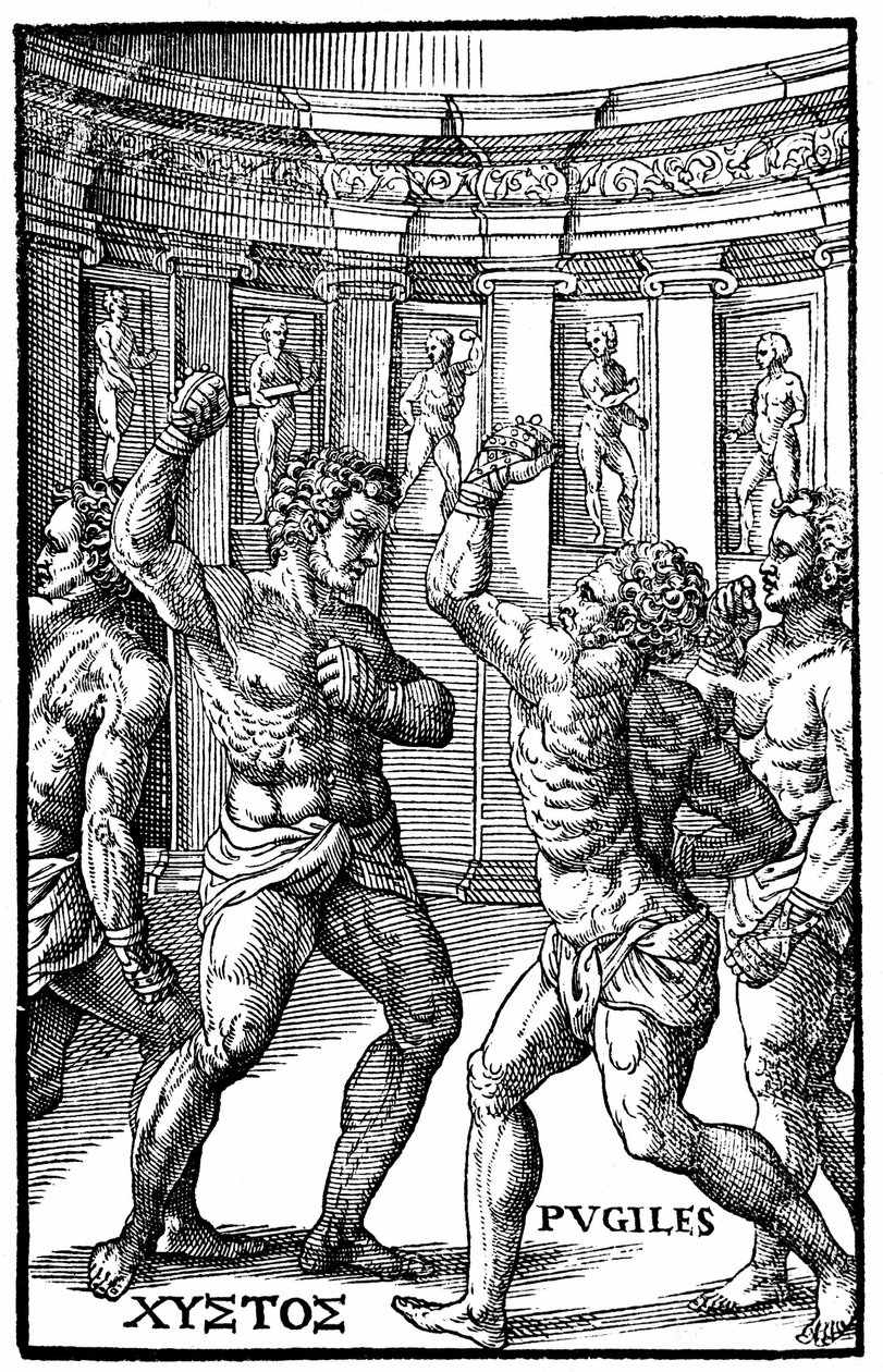Romerska brottare - i "Hieronymi Mercurialis de Arte Gymnastica", Venedig upplaga av Unknown artist