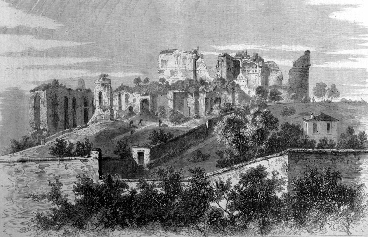Rom, utsikt över berget Palatine och ruinerna av Cesars palats. av Unknown artist