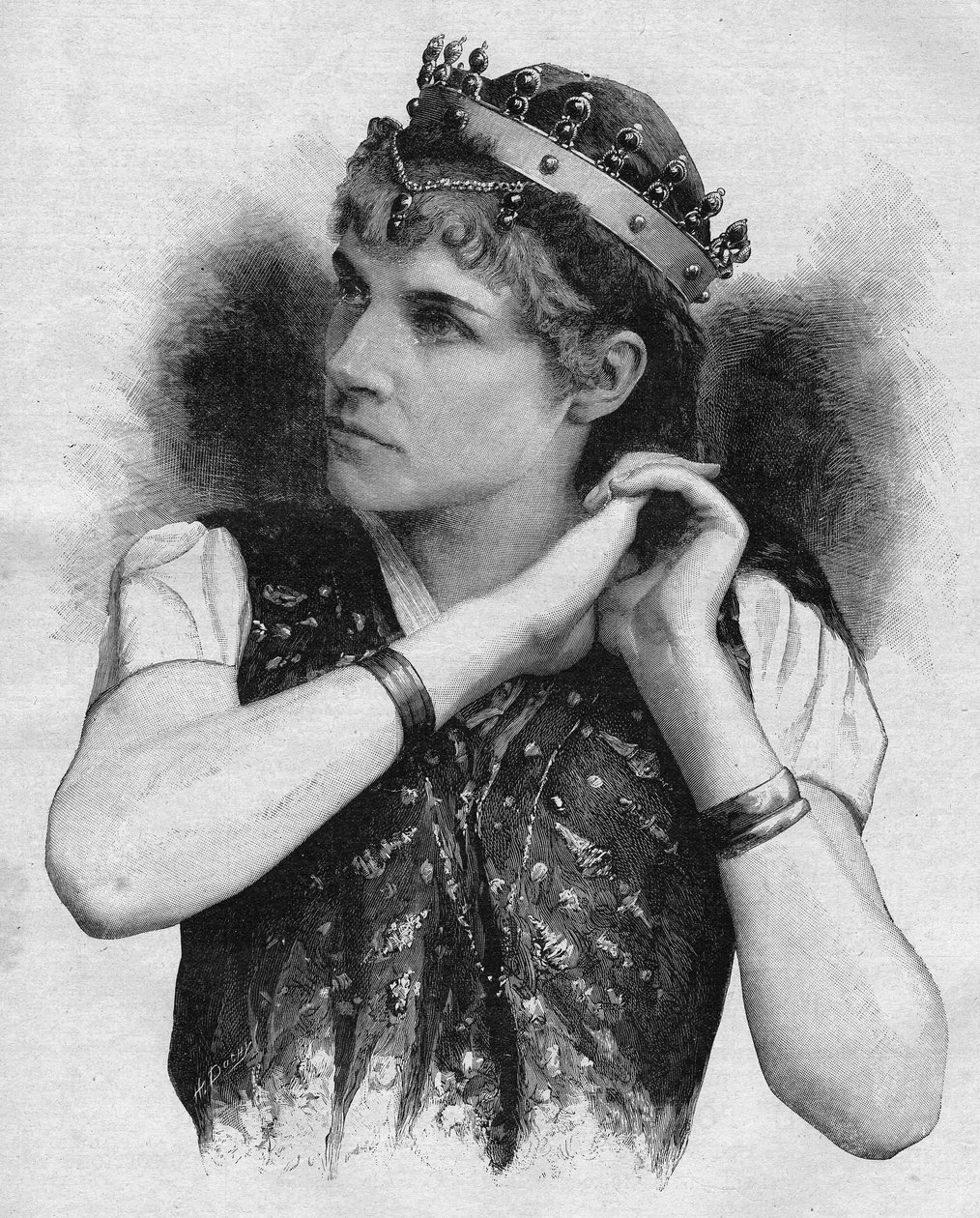Rose Caron (1857-1930), fransk sångerska i "Salammbo" av Louis Etienne Ernest Reyer 1892. av Unknown artist
