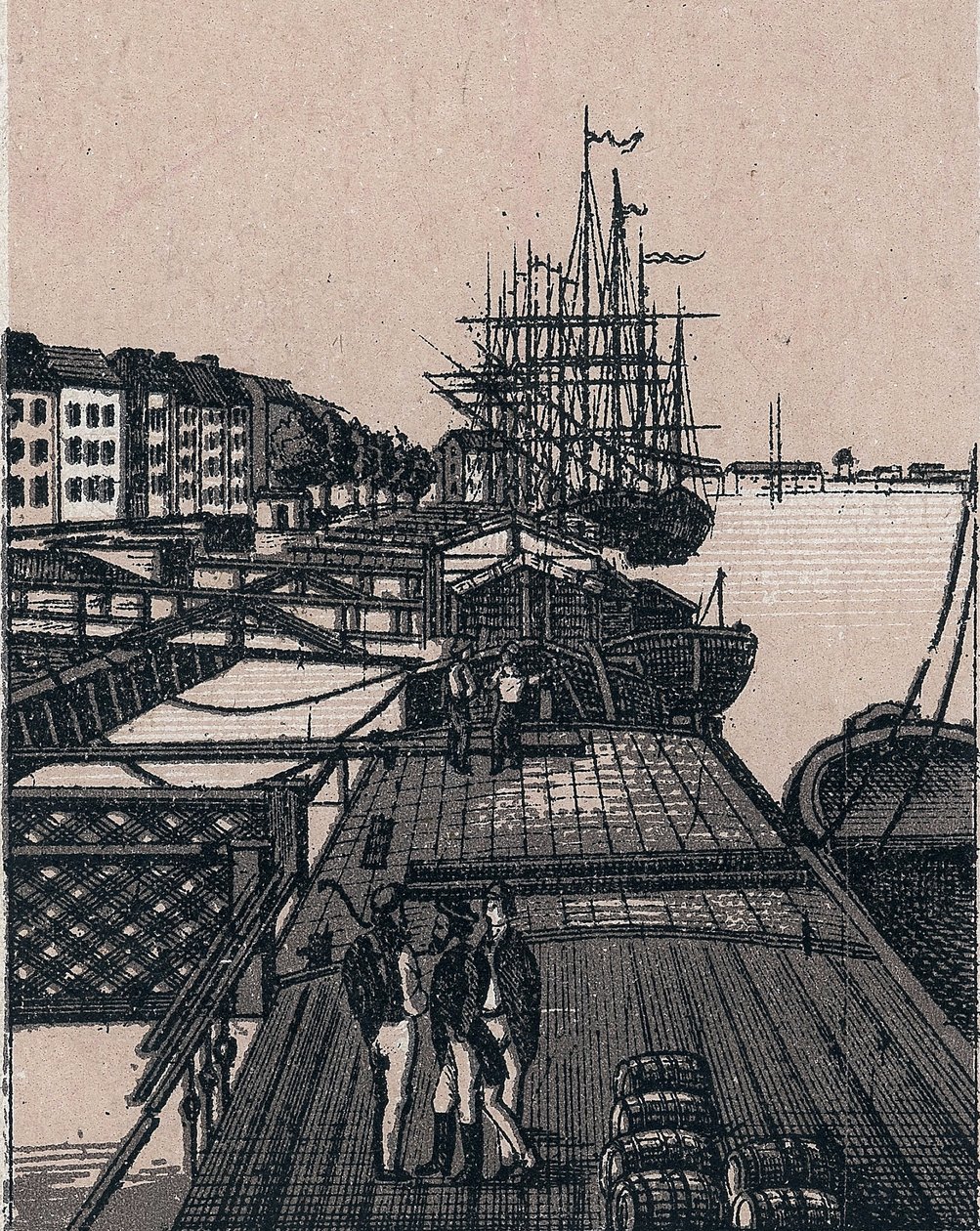 Rotterdam, Holland: utsikt över hamnen i Bollwerk. i "" Världen illustrerar 168 vyer"" Odaterat (slutet av 1800-talet) av Unknown artist