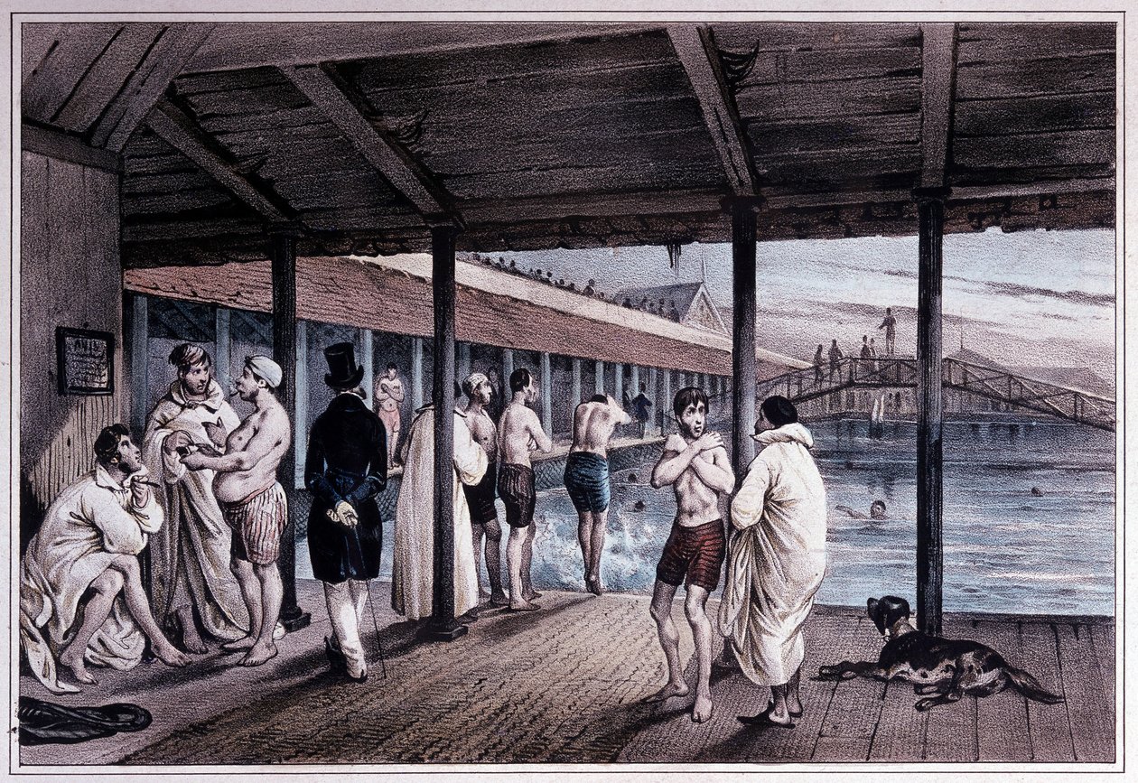 Kunglig simskola i Paris, tidigt 1800-tal. av Unknown artist