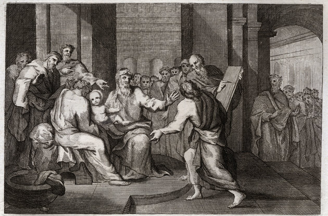 Royaumont Bibeln, Nya testamentet: Jesu Kristi omskärelse. Illustration från 1811. av Unknown artist