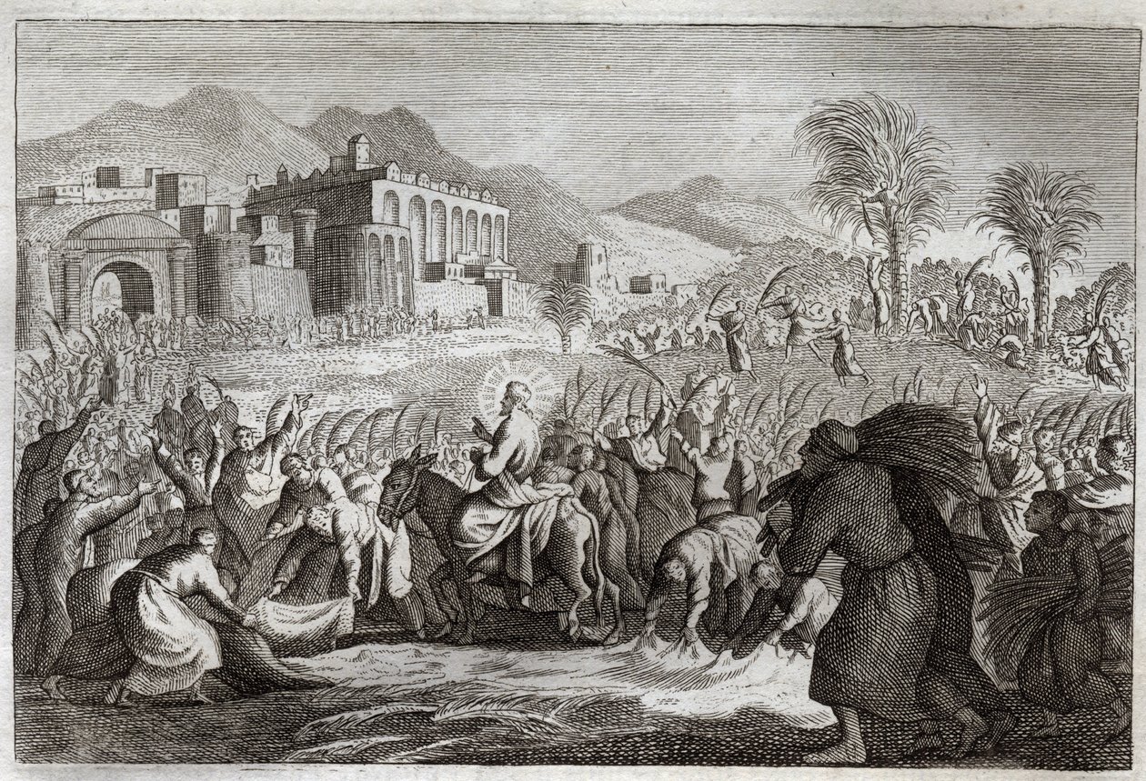 Royaumont Bibeln, Nya testamentet: Jesu Kristi triumf. Jesu inträde till Jerusalem. Illustration från 1811. av Unknown artist