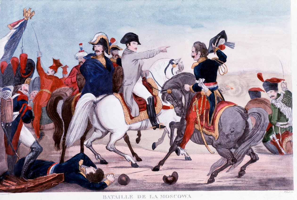 Ryska kampanjen: "" Napoleon I i slaget vid slaget vid Moskova av Unknown artist