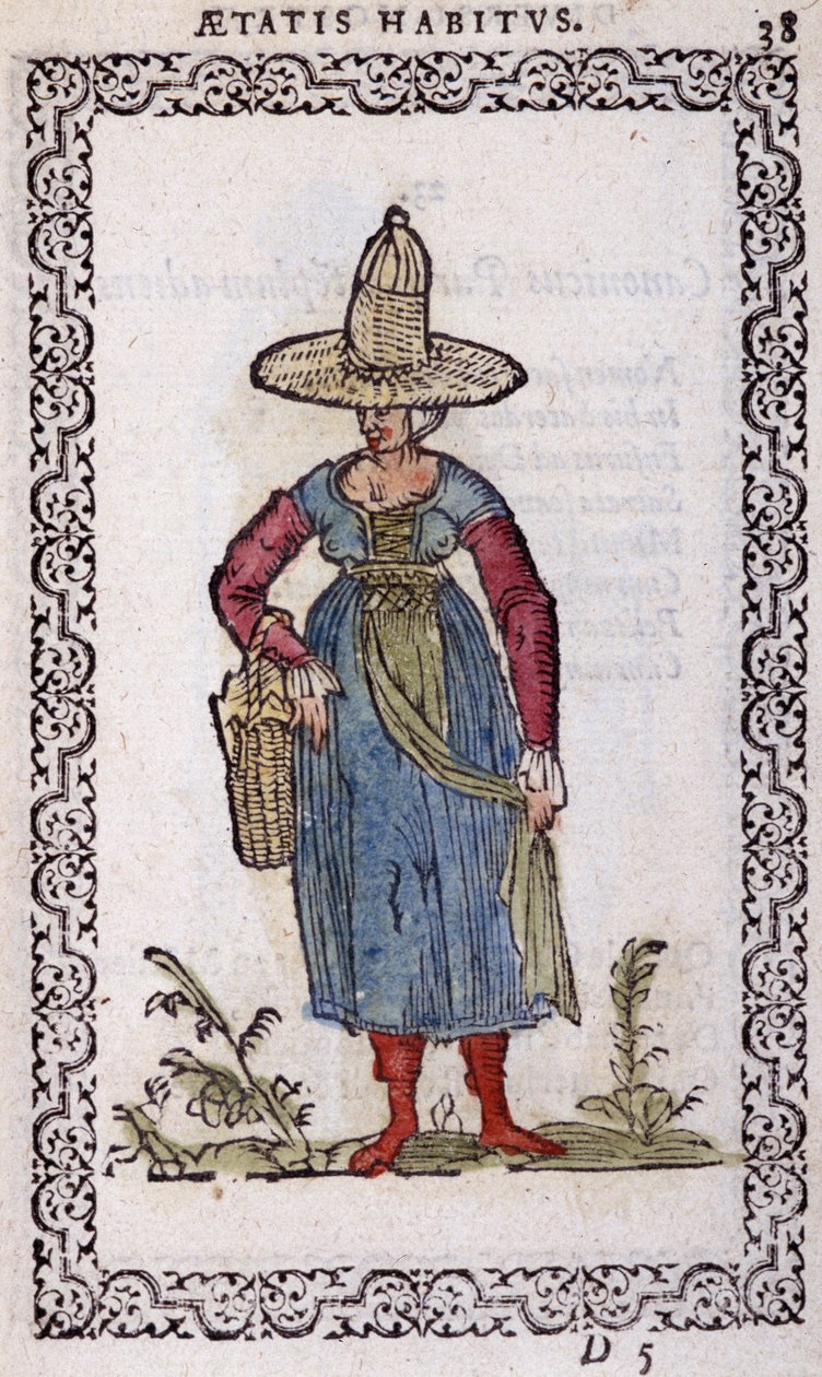 Rustik kvinna från Bresse - i "" Habits et effigies"" av Jean Sulperius av Unknown artist