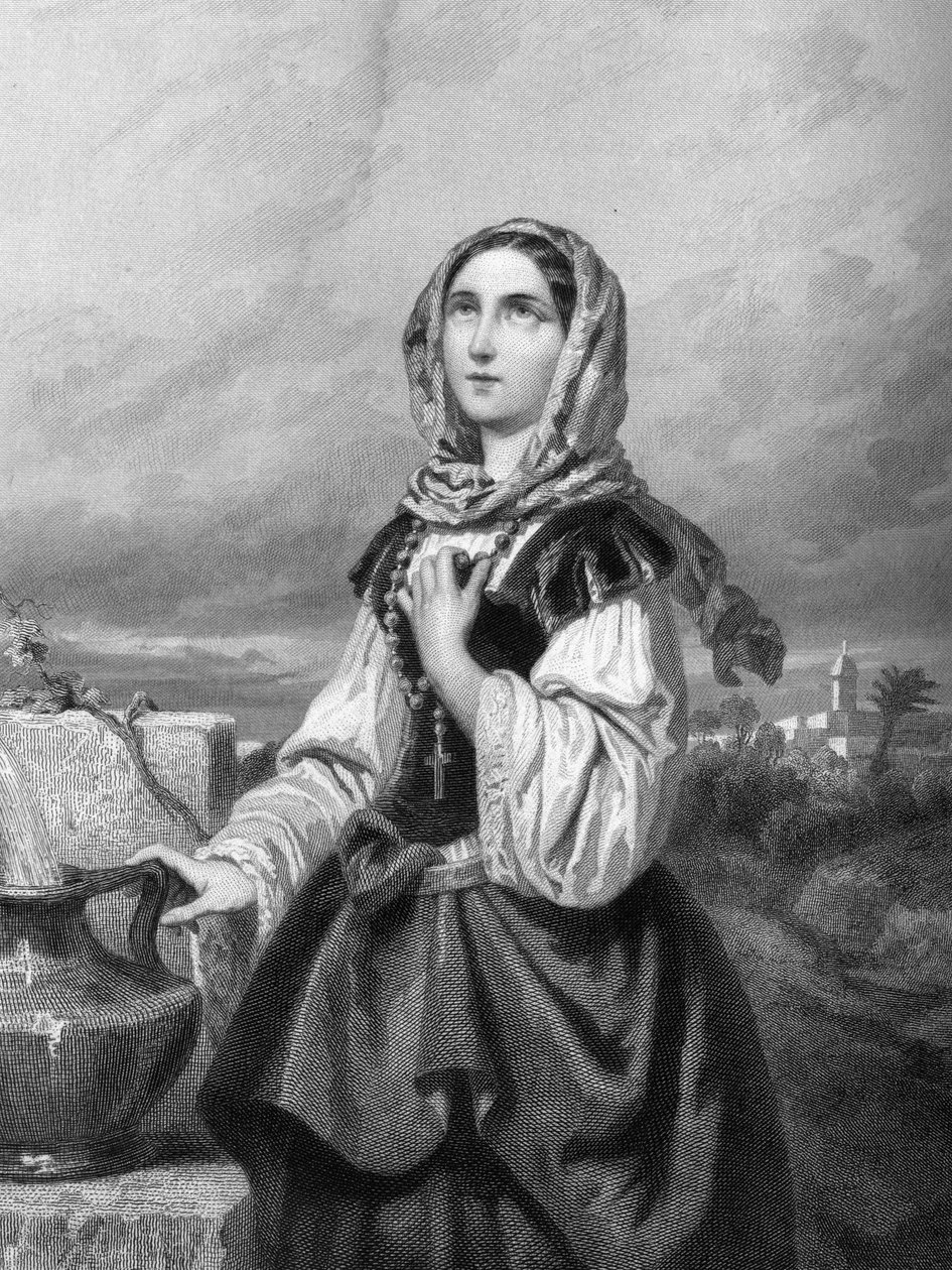 SAINT ROSE of LIMA Jungfrun (1586-1617) i ”The Holy Women””.1852 av Unknown artist