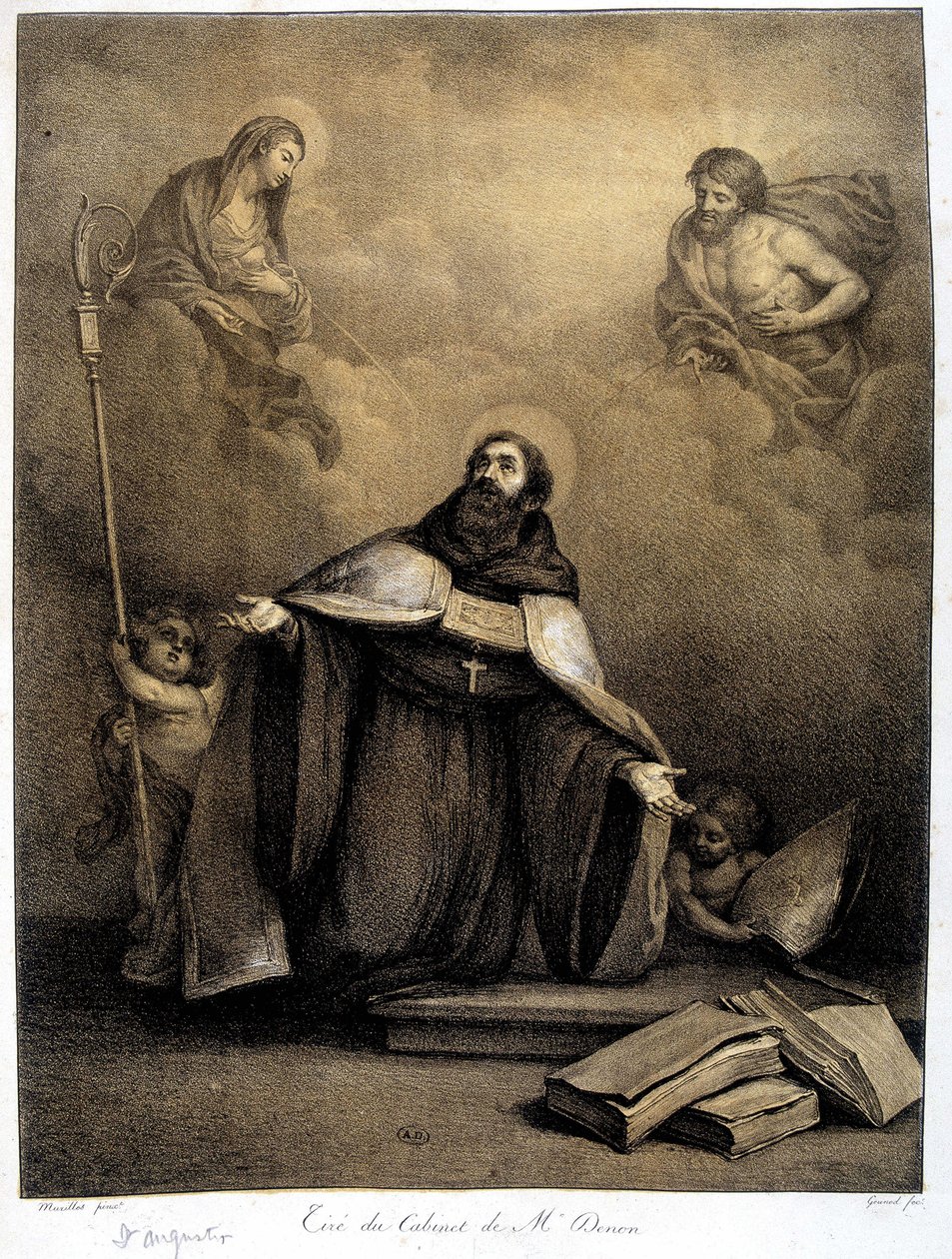 Saint Augustine (354-430) - 1800-talet av Unknown artist