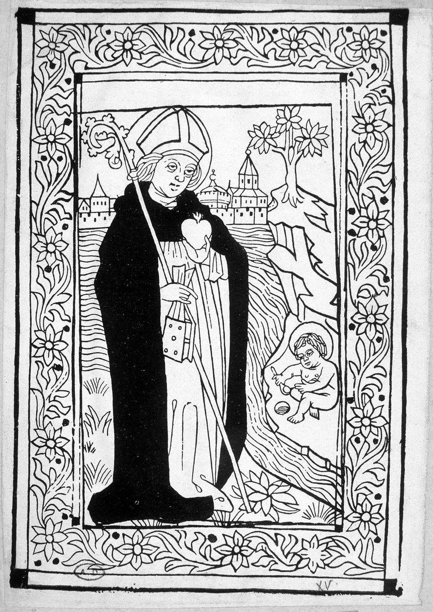 Saint Augustine - gravyr av Unknown artist