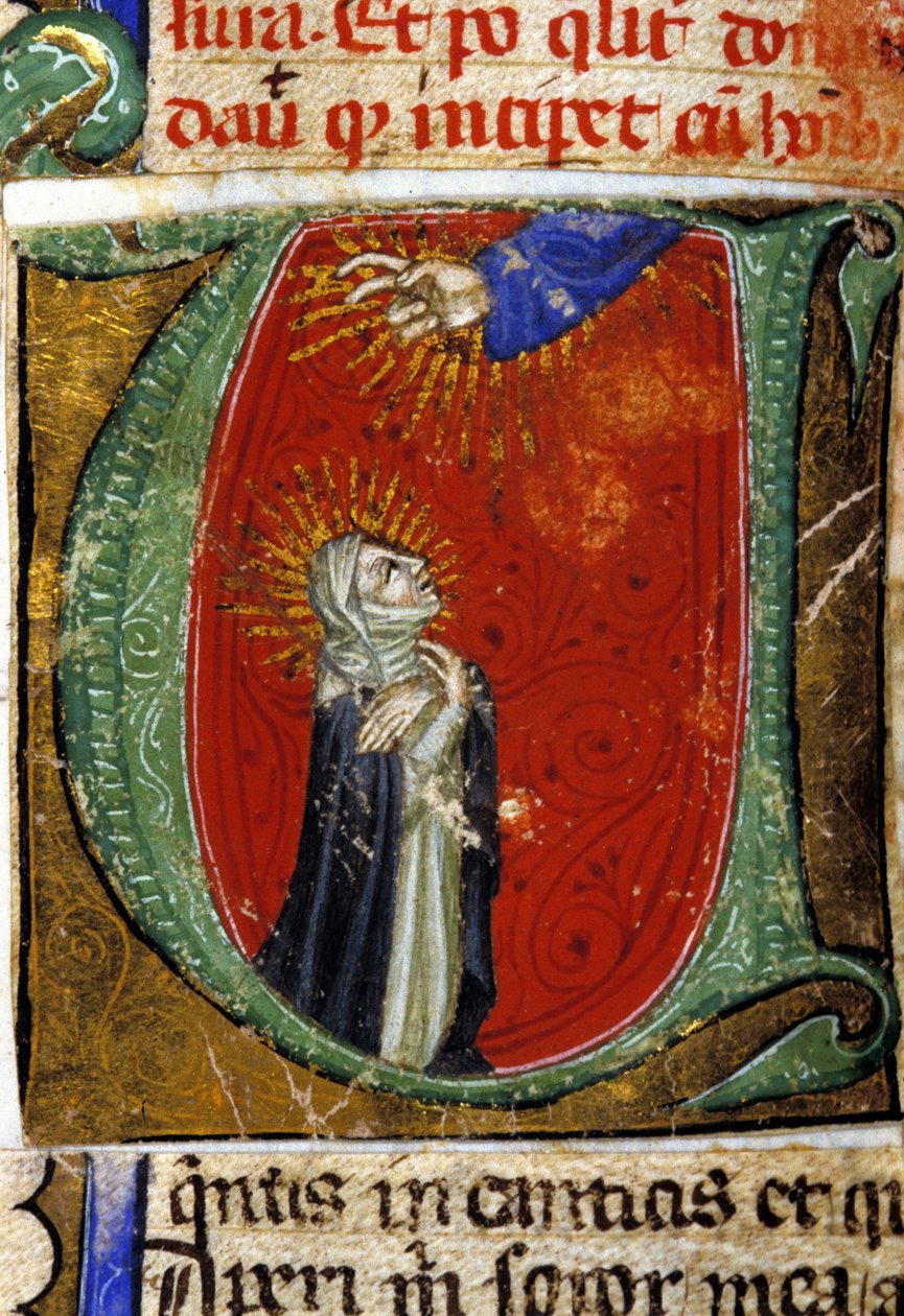 Saint Catherine of Siena (1347 - 1380) miniatyr från 1400-talet. Nationalbiblioteket i Braidense. Milano av Unknown artist