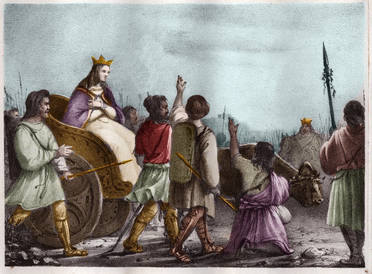 Saint Clotilde, frankernas drottning (v. 475-545), hustru till Clovis 1:a. av Unknown artist