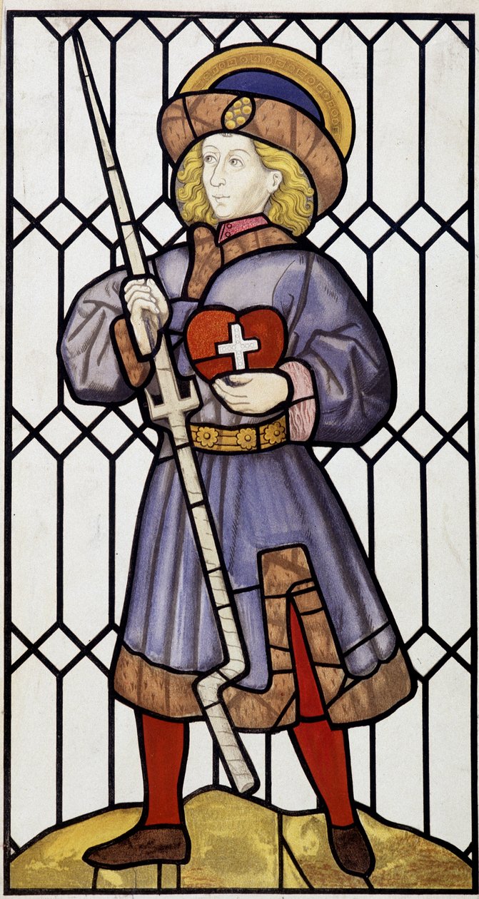 Saint Erasmus efter ett målat glas i Saint Quentin av Unknown artist