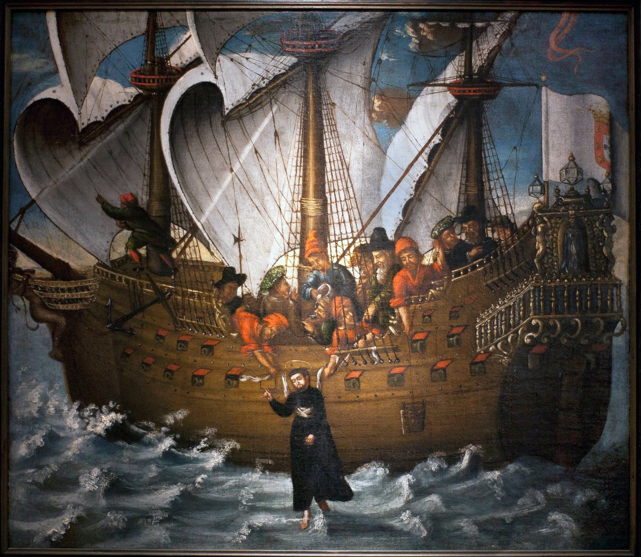 Saint Francois Xavier (1506-1552), mirakelprestation i Japan omkring 1549 - Anonym målning, olja på duk, mitten av 1600-talet (Anonym målning från mitten av 1600-talet, som visar ett mirakel som borde ha utförts av den helige Francisco Xavi av Unknown artist
