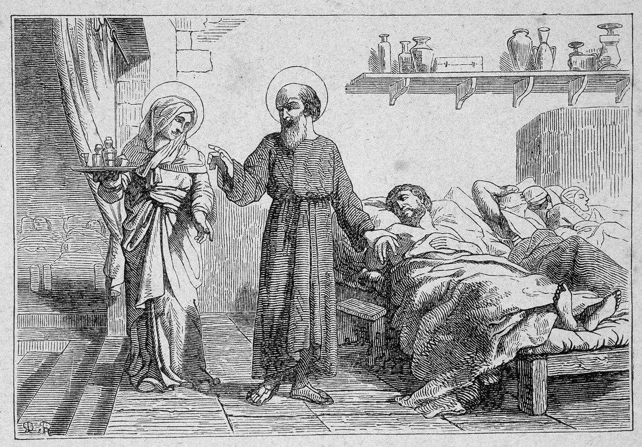 Saint Julian the Hospitaller och hans följeslagare, martyrer av Unknown artist