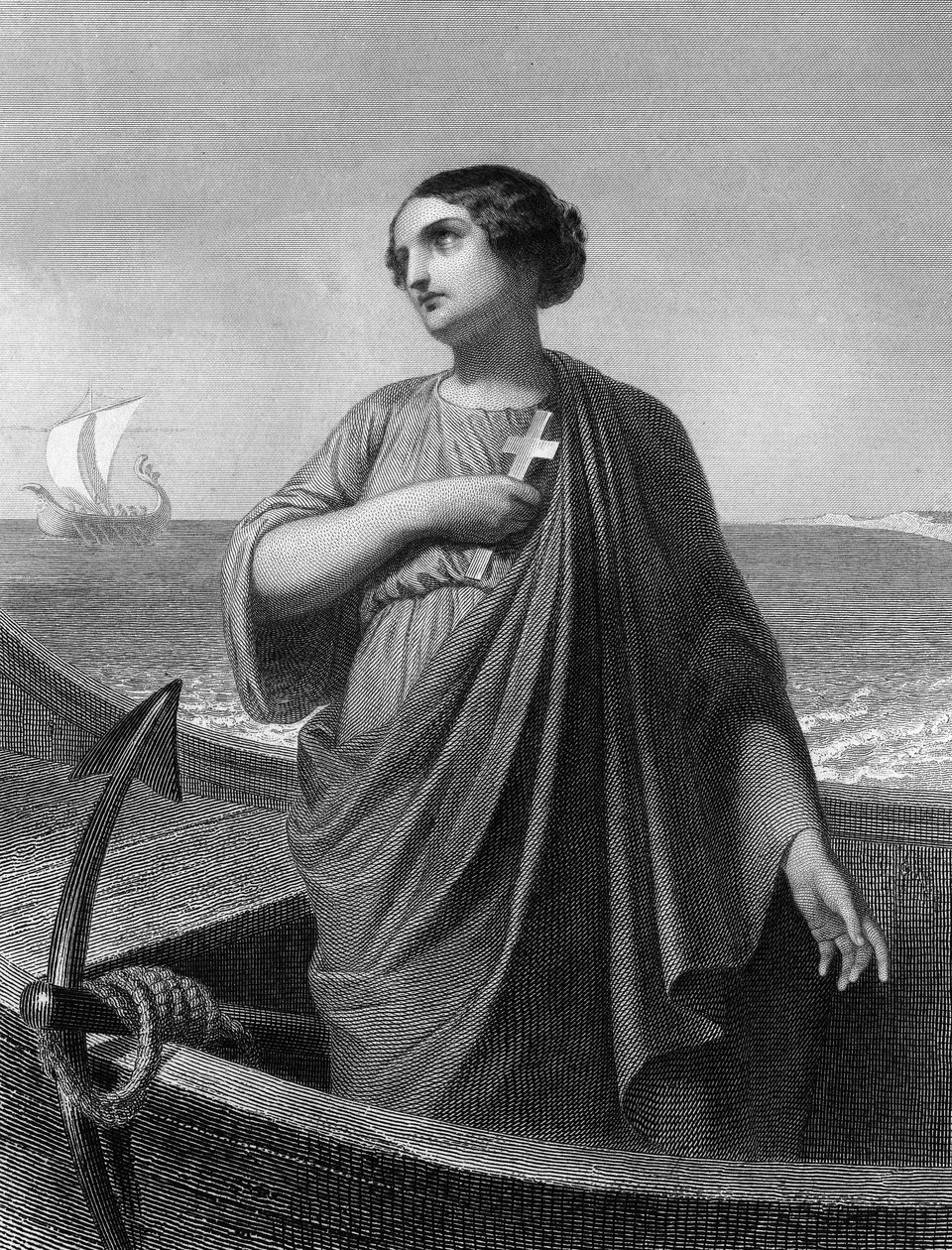 Saint Paule.Roman Patrician (347 till 404) - i "" The Holy Women"". 1852. av Unknown artist
