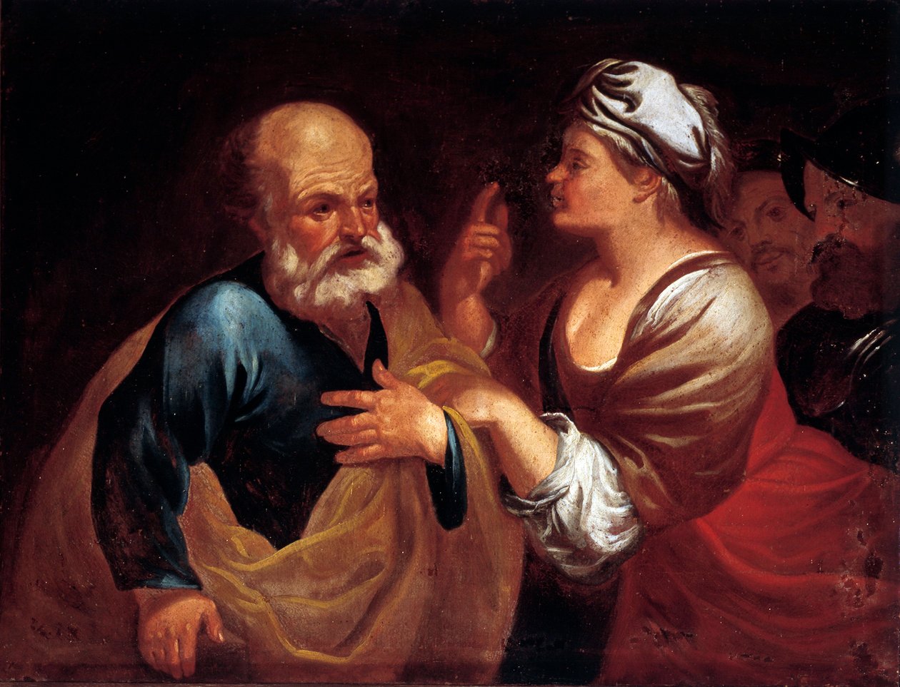 Sankt Peters förnekelse (olja på duk av Unknown artist
