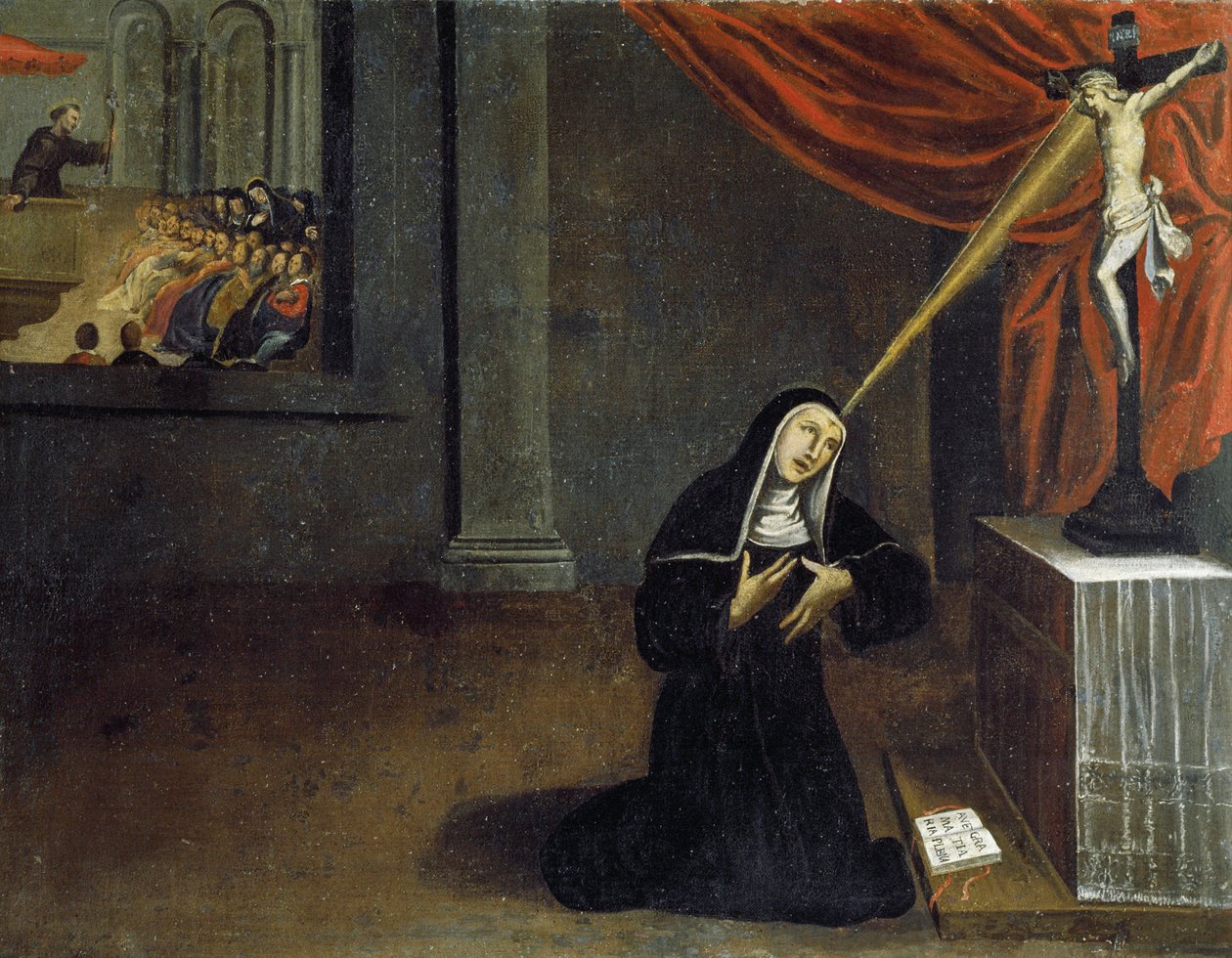 Saint Rita får stigmata av Unknown artist