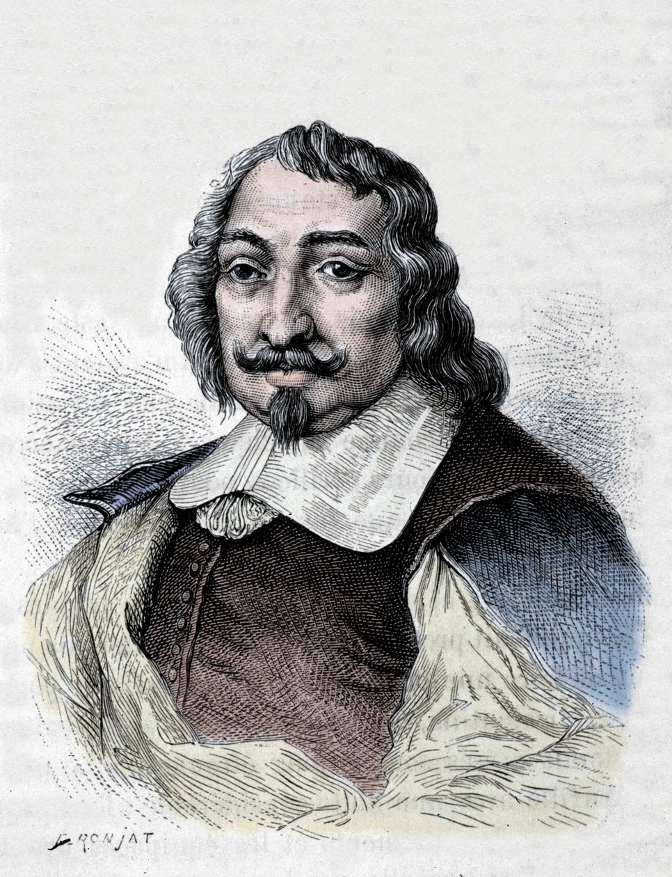 Samuel de Champlain, fransk upptäcktsresande och kolonisatör (1567-1635). Kolonisatör av Kanada. Gravyr från 1830 efter ett allvarligt porträtt av Moncornet. av Unknown artist