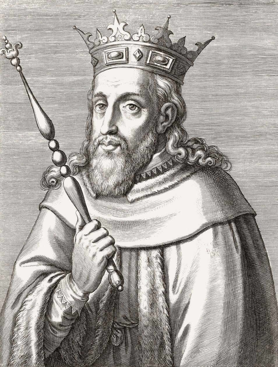 Sancho II, kung av Portugal. Porträtt. av Unknown artist