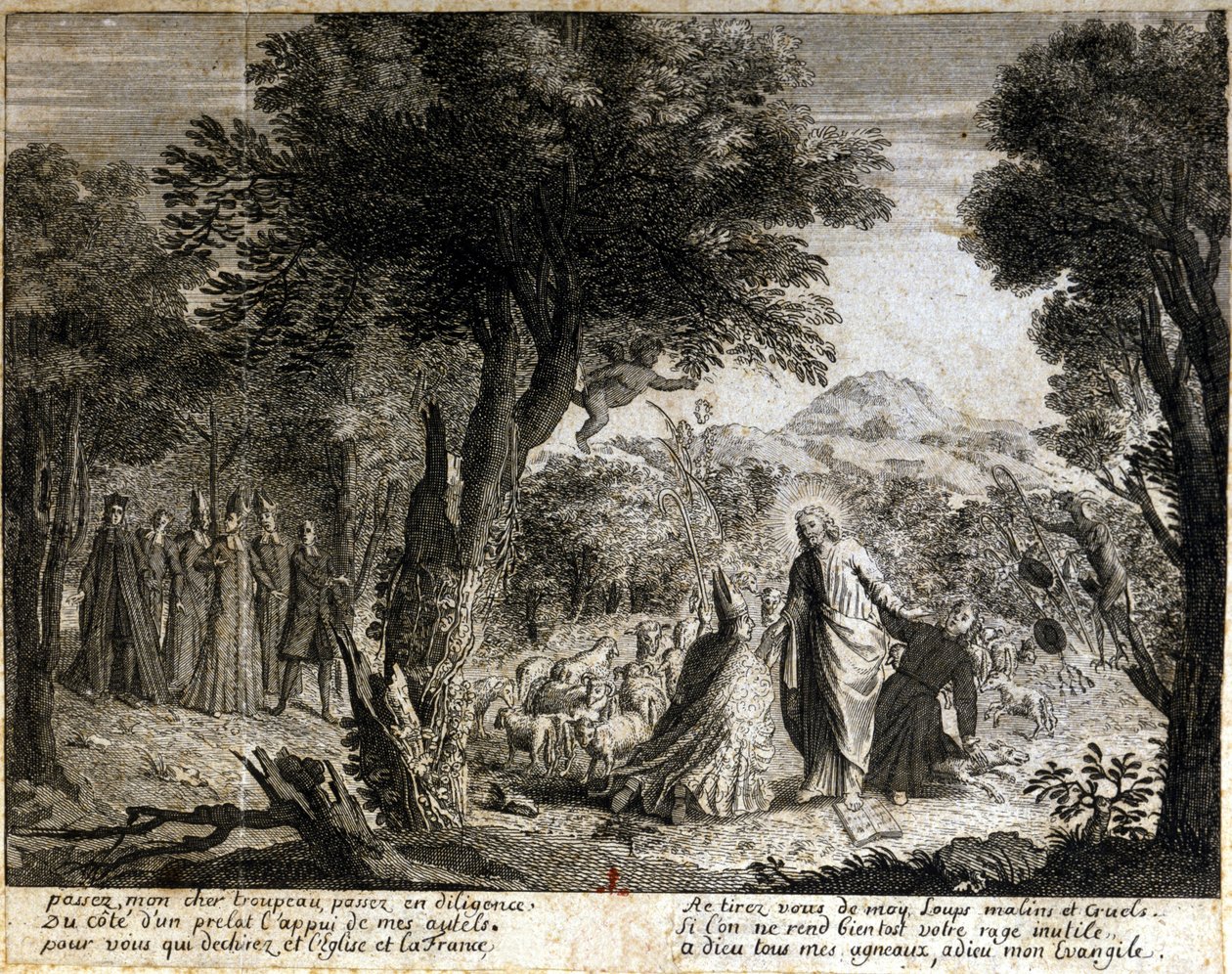 Satirisk vinjett mot jansenismen. av Unknown artist