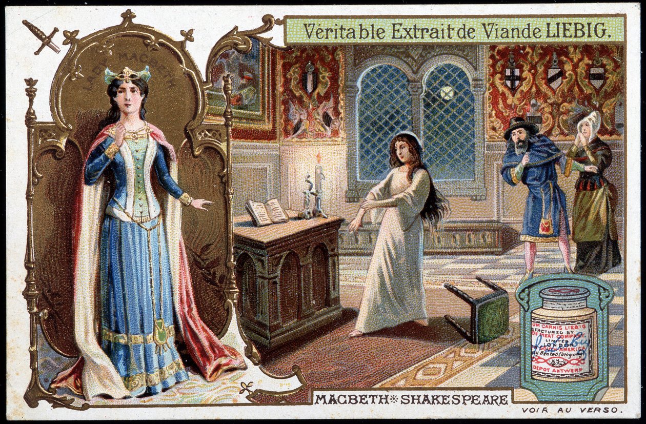 Scen av "" Macbeth" av Shakespeare - chromo., sent 1800-tal av Unknown artist