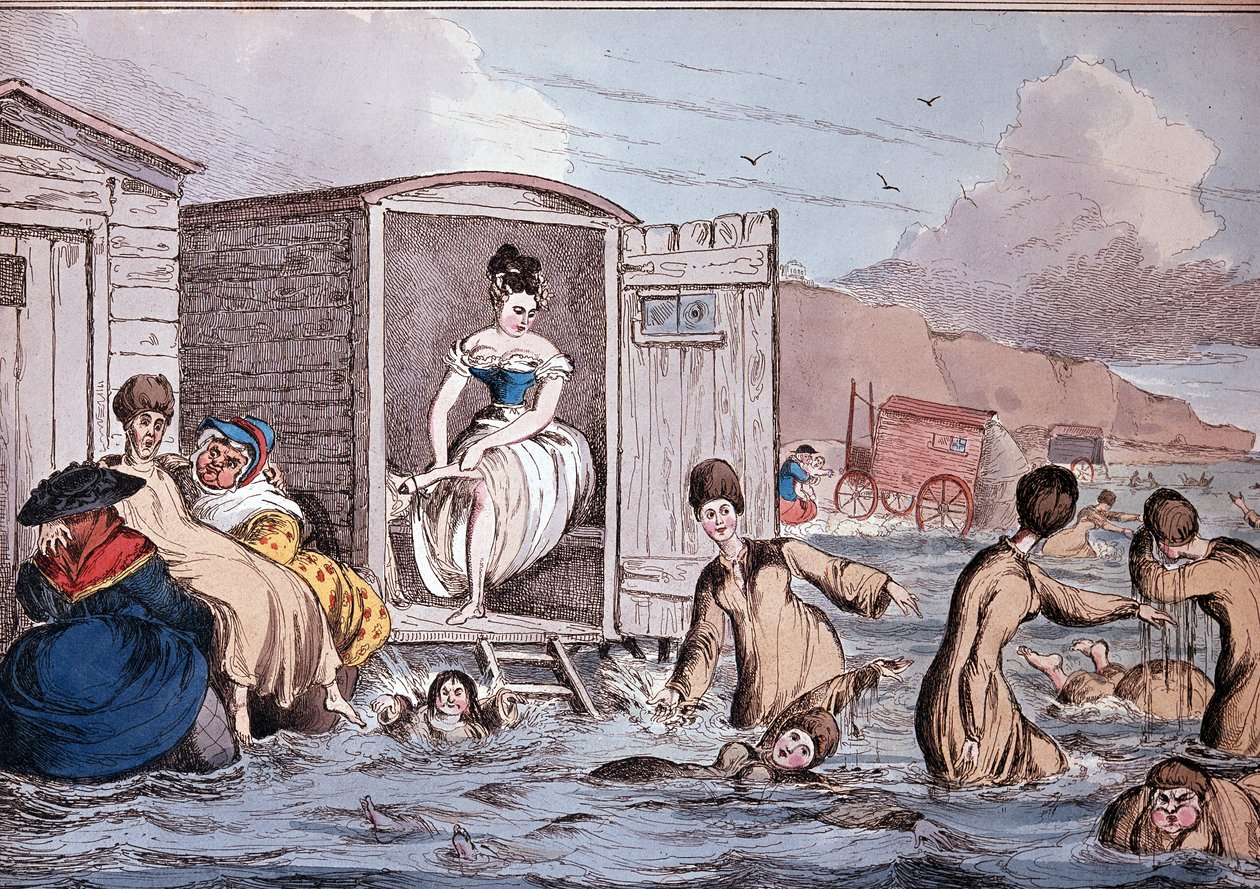 Havsbad i Brighton - 1800-talet, B.N. av Unknown artist