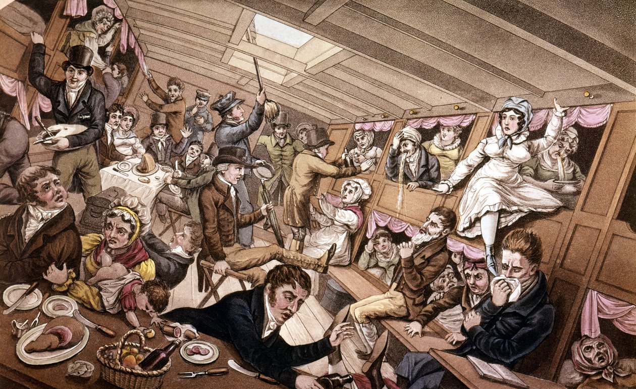 Sjösjuka. Illustration av tidigt 1800-tal. av Unknown artist
