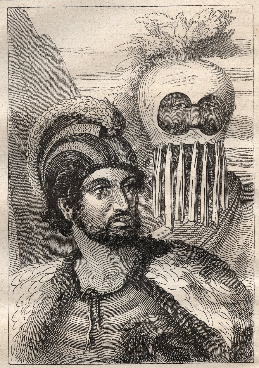 Andra resan (1772-1775) av kapten James Cook (1728-1779): typer av Sandwichöarna (Cook Island, South Sandwich Islands) - illustration hämtad från "The Great Mariners of the 18th century"" av Unknown artist