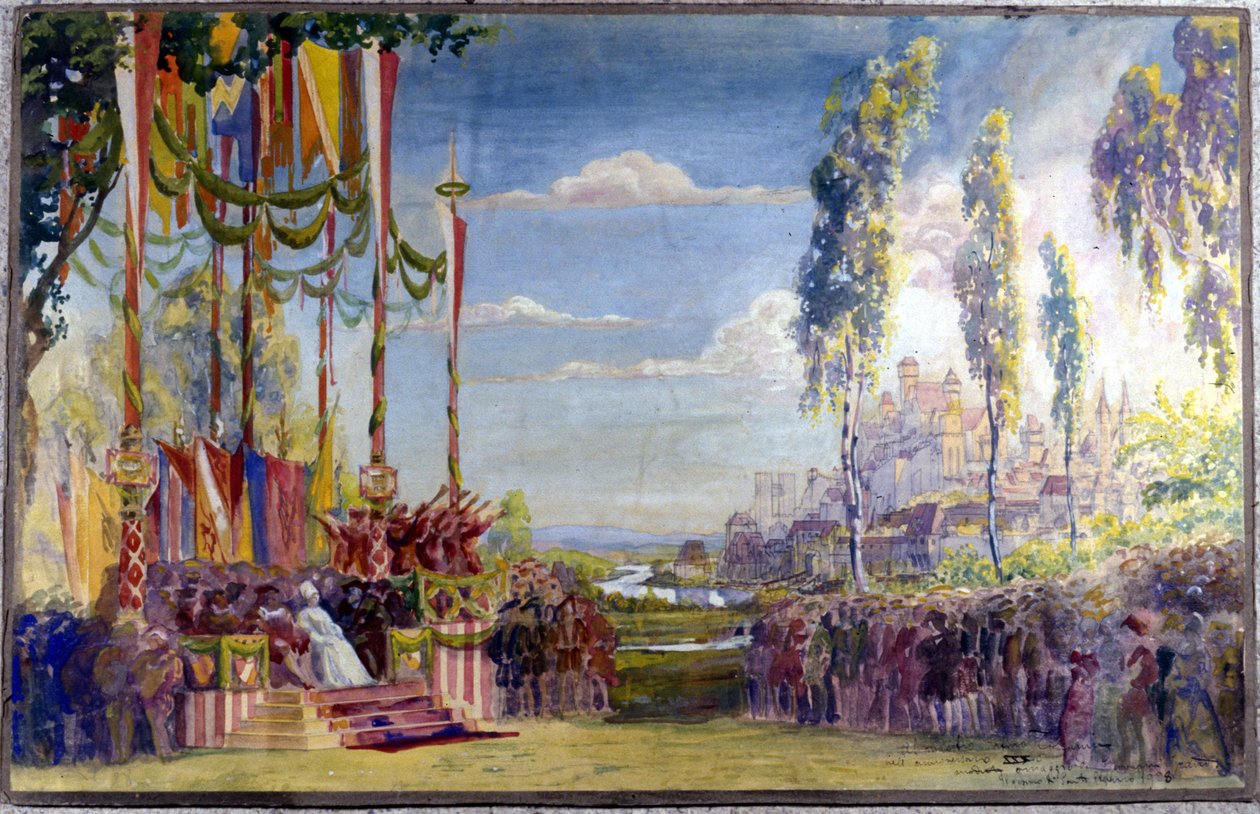 Uppsättning för "Die Meistersinger"" eller "The Master Singers of Nuremberg", opera av Richard Wagner. Akt II. av Unknown artist