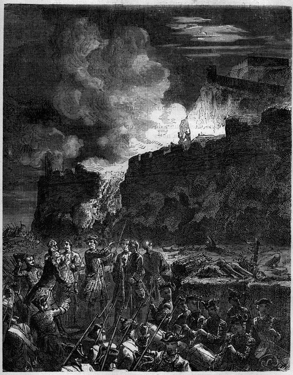 Sjuåriga krig - Attack och erövring av Port Mahon på ön Menorca, 29 juni av Unknown artist
