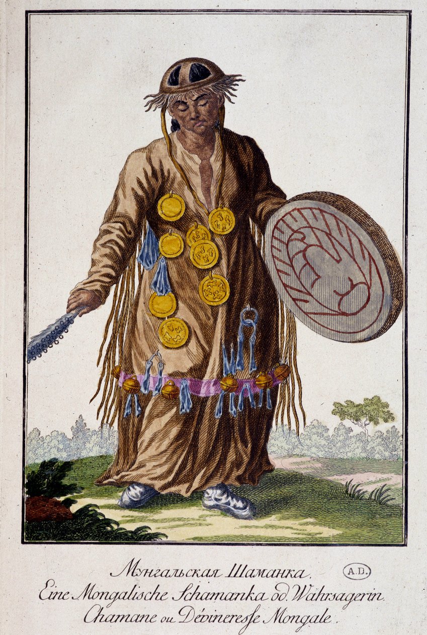 Shaman eller mongolisk Devineresse - Gravyr av Unknown artist