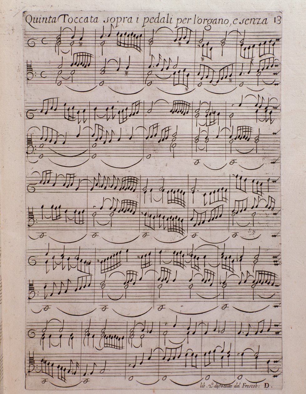 Notblad i Second book of toccate av Girolamo Frescobaldi av Unknown artist