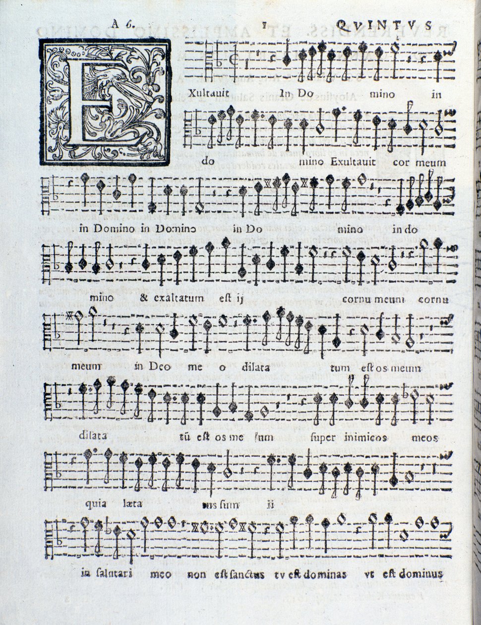 Notblad i den andra boken av Sacrae Symphoniae av Giovanni Gabrieli av Unknown artist