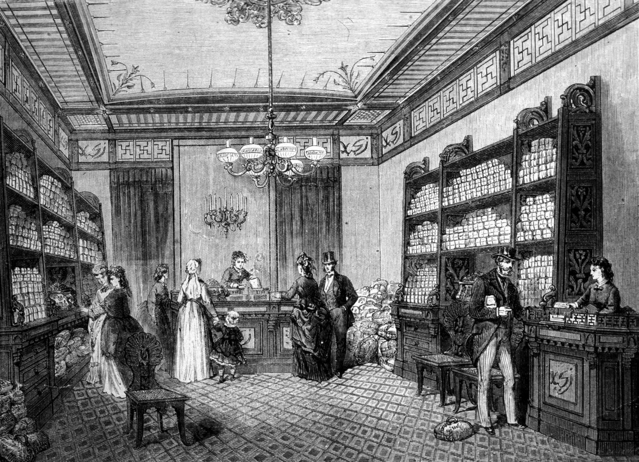 Butik av Compagnie Moka Zanzibar, kafé i Paris. av Unknown artist